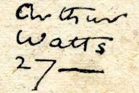 Arthur Watts signature
