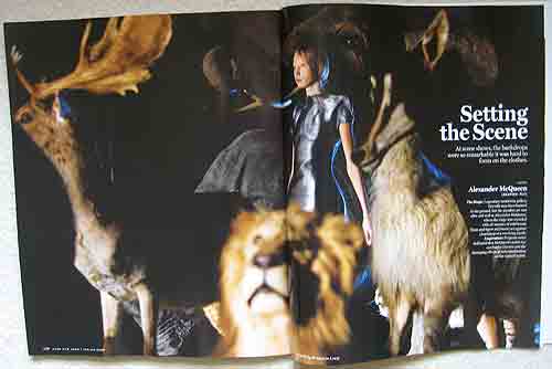 stuffed animals bestrode the catwalk for Alexander McQueen