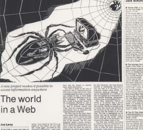 first article about worldwide web 1993 Guardian