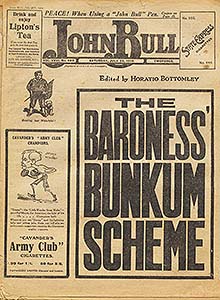 John Bull with cover advertising panel in 1919