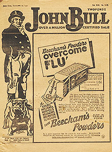 Larger advertising panel in 1919, with a Tom Purvis illustration