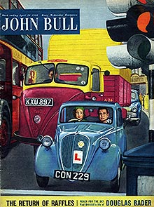 John Bull cover in 1954: the perils of driving in city traffic