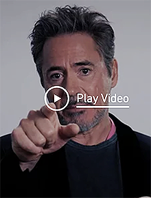 Iron Man actor Robert Downey Jr makes the Kitchener pose