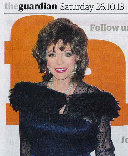 Joan Collins in Guardian Family supplement
