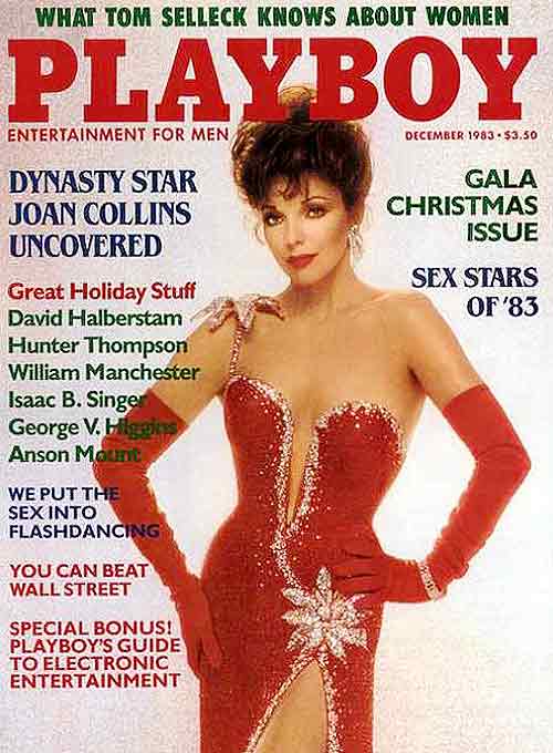 Playboy Joan Collins Playboy magazine cover girl  december 1983